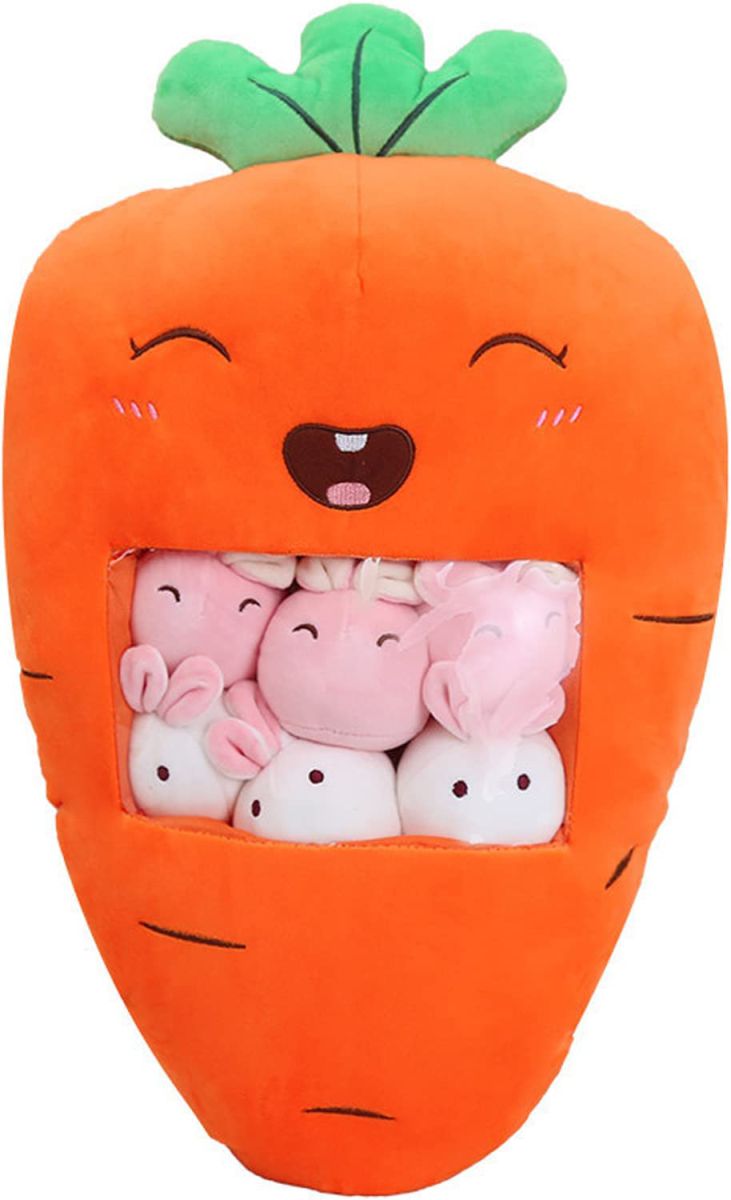 Plush Pillow Carrot Bunnies Animals Doll Toy Gifts for Teens Girls Kids,Sofa Chair Decorative Pillow